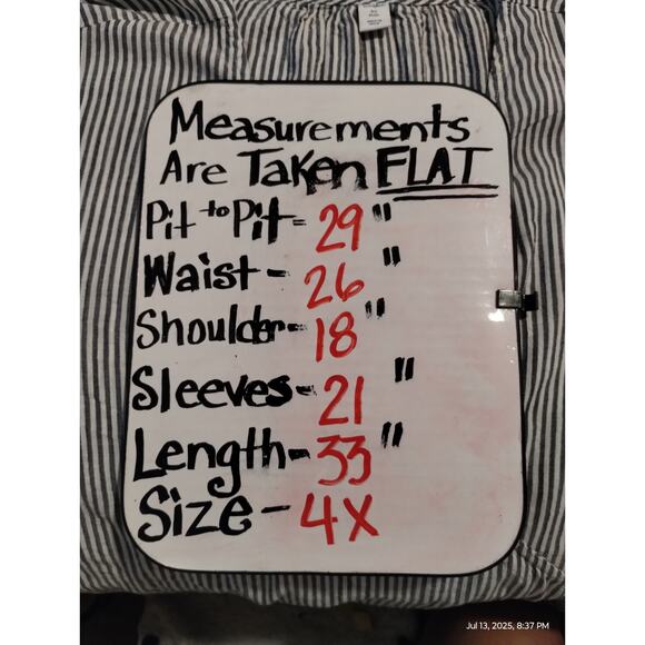 Old Navy Womens size 4X Striped Nautical Coastal Wrap Front Tie Comfy Preppy Top - Picture 7 of 9